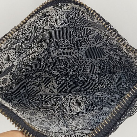 Y2K Sharif Black Faux Snake Wristlet Clutch Bag Baguette Grommet Baddie Biker - Picture 11 of 12